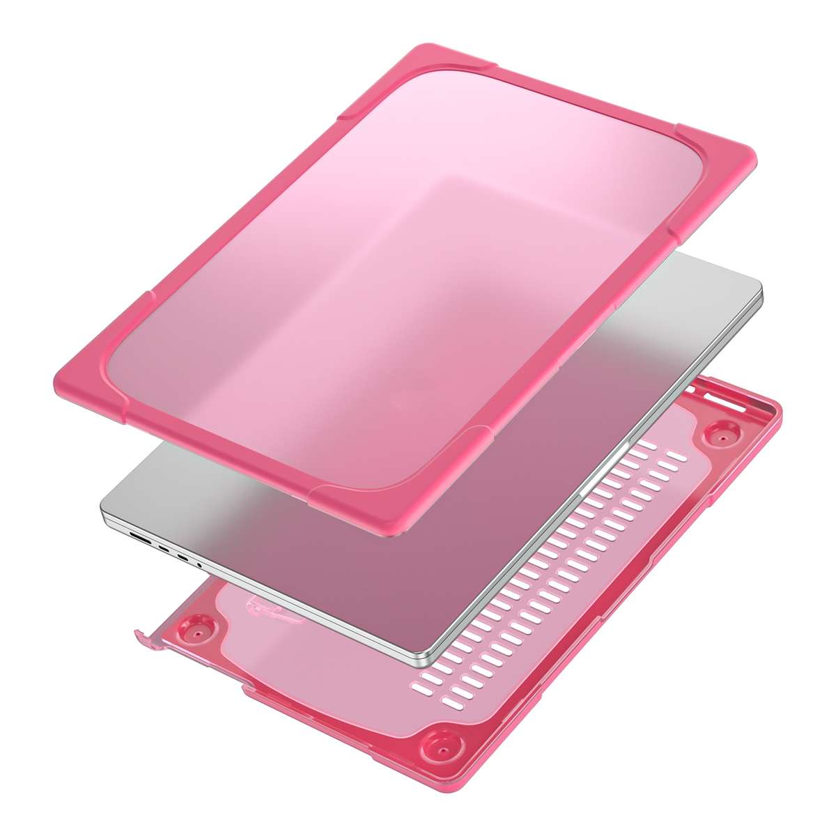 TPU + PC Two Color Laptop Protective Case For MacBook Pro 14.2 inch A2442 2021(Rose Red)