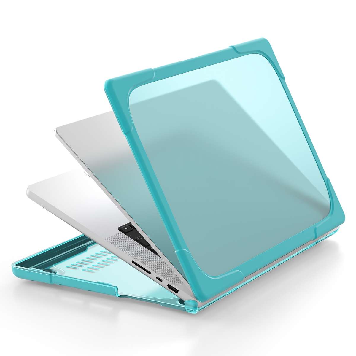 TPU + PC Two Color Laptop Protective Case For MacBook Pro 14.2 inch A2442 2021(Light Blue)