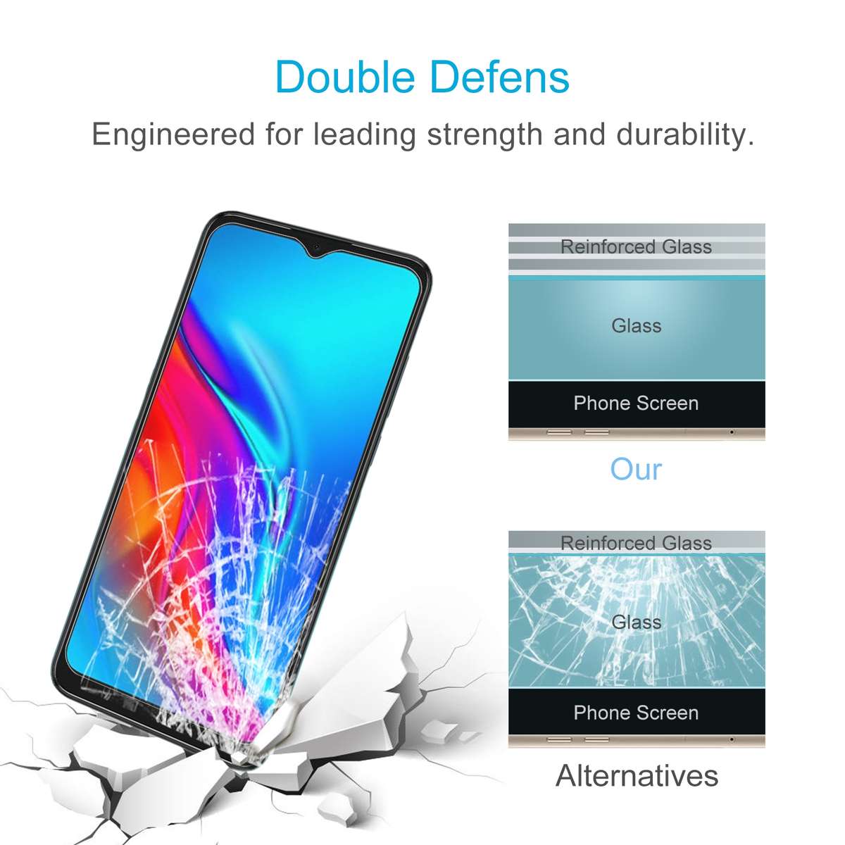 10 PCS 0.26mm 9H 2.5D Tempered Glass Film For TCL 20E