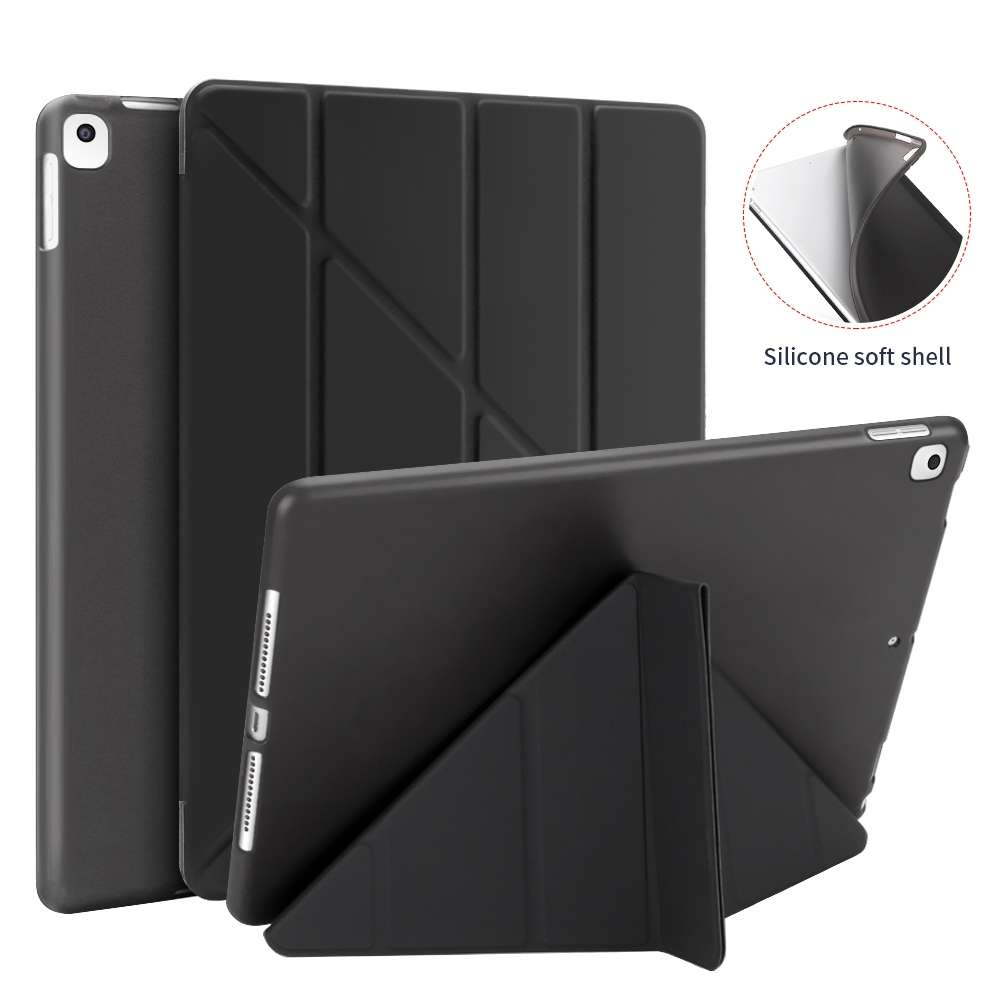 Multi-folding PU Leather Matte TPU Tablet Case For iPad Pro 10.2 2021 / 2020 / 10 ... (Light Blue)
