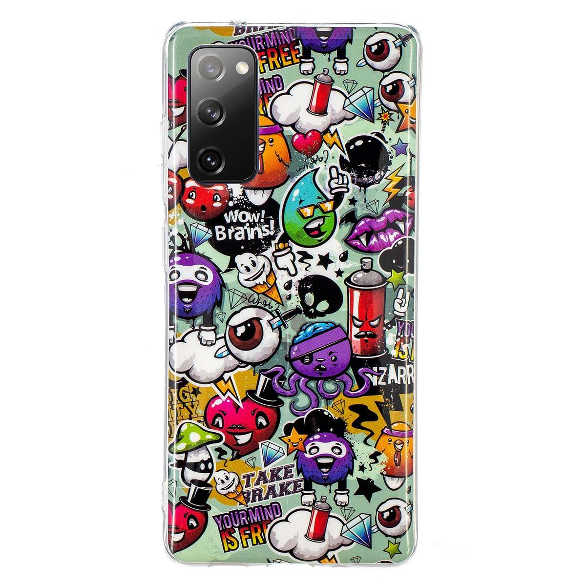 For Samsung Galaxy A03s Luminous TPU Protective Phone Case(Graffiti)