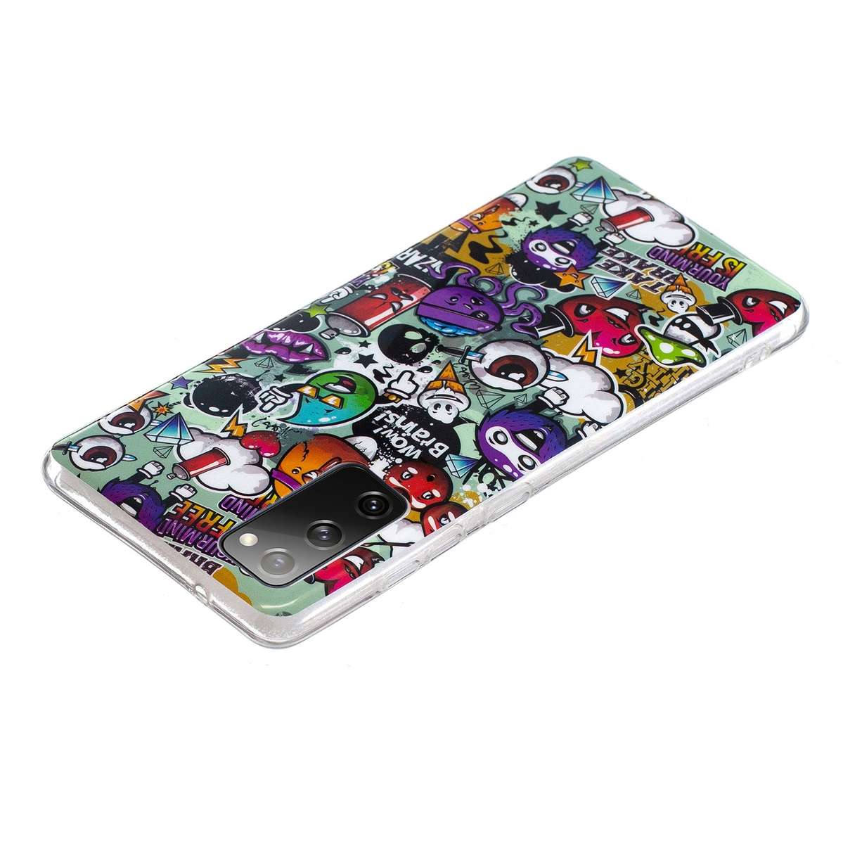 For Samsung Galaxy A03s Luminous TPU Protective Phone Case(Graffiti)