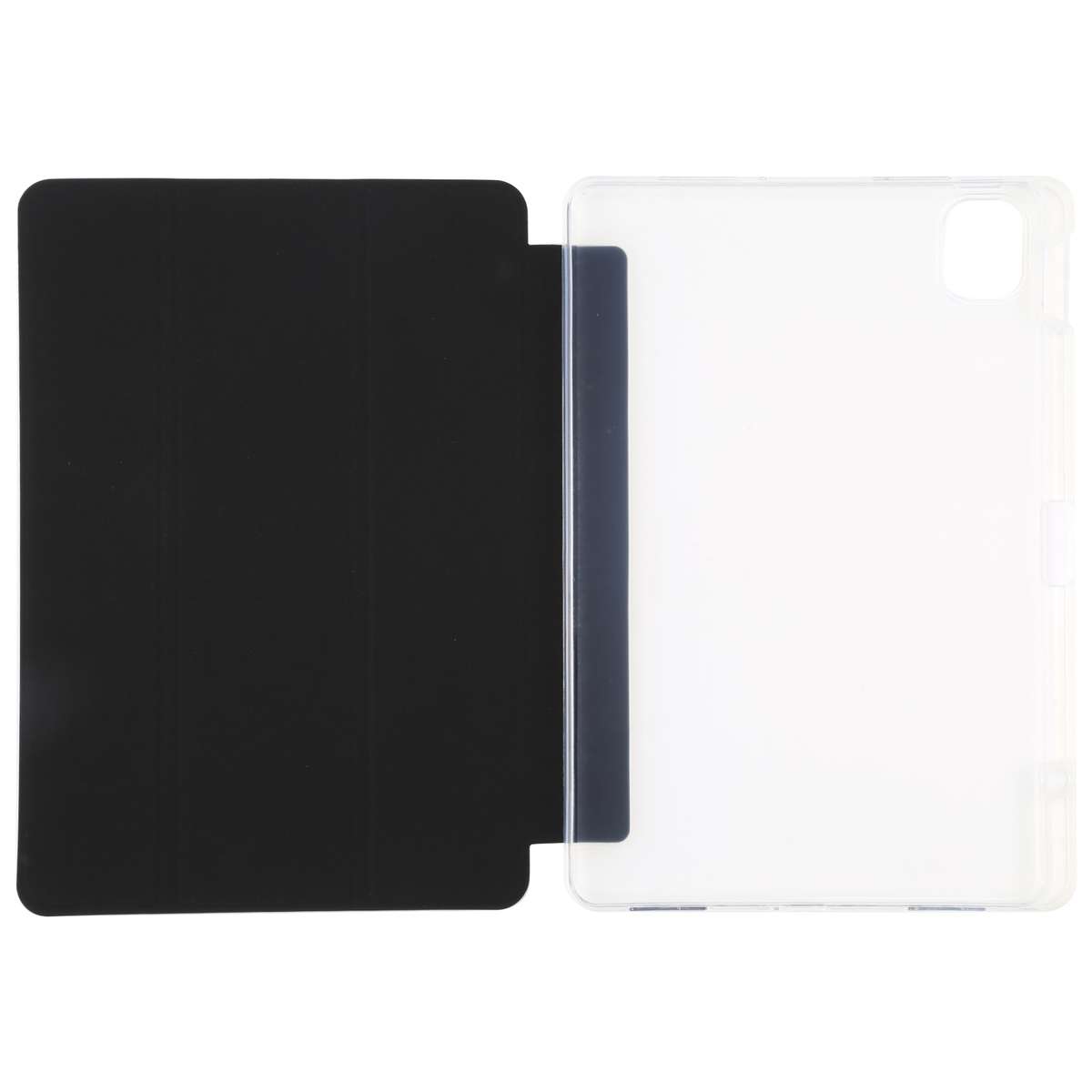 For Xiaomi Mi Pad 5 Pen Slot Transparent Back Cover Leather Tablet Case(Black)