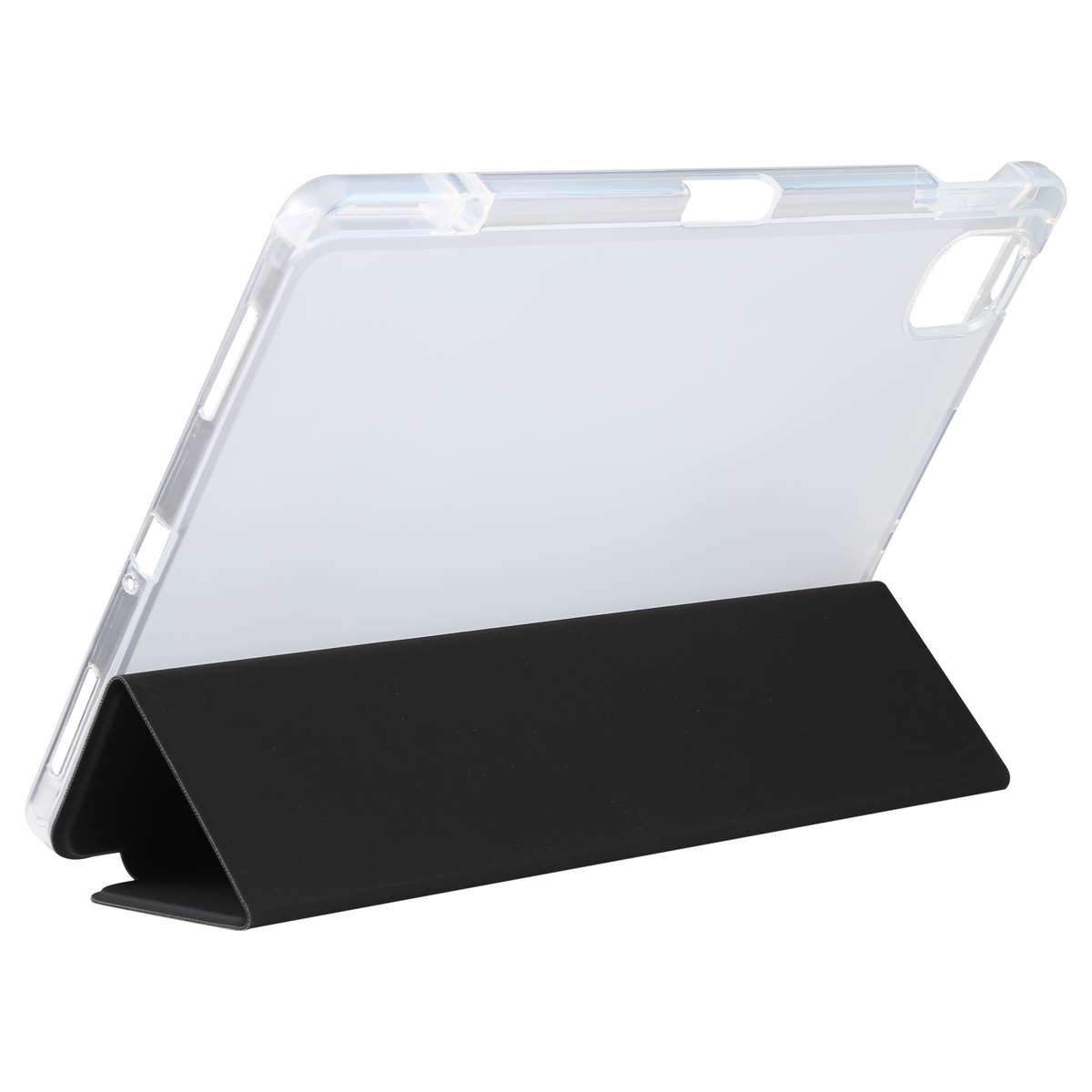 For Xiaomi Mi Pad 5 Pen Slot Transparent Back Cover Leather Tablet Case(Black)