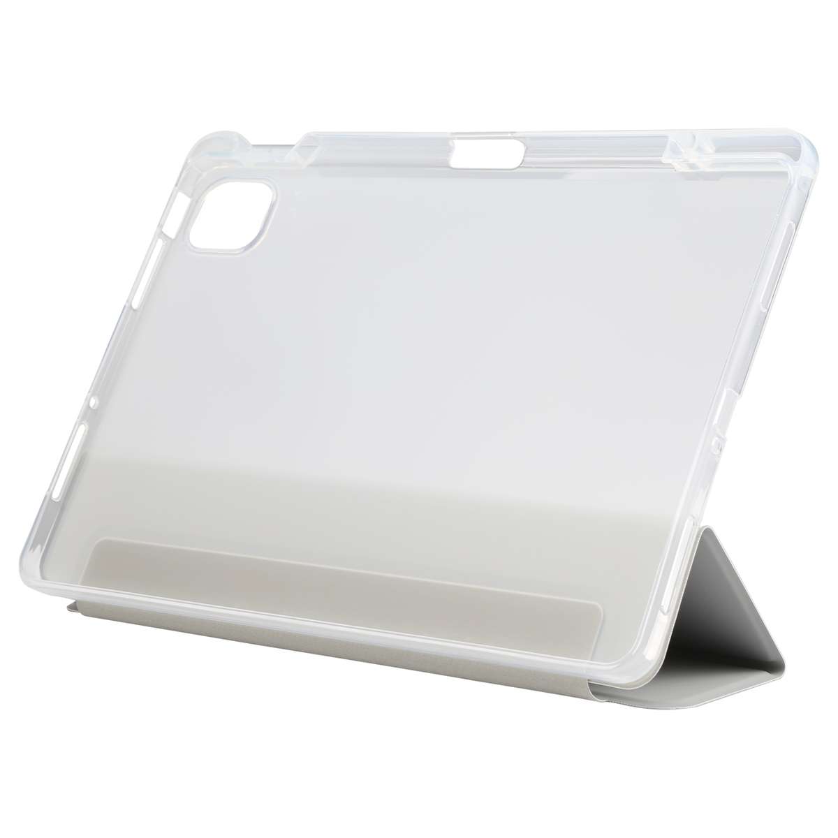 For Xiaomi Mi Pad 5 Pen Slot Transparent Back Cover Leather Tablet Case(Grey)