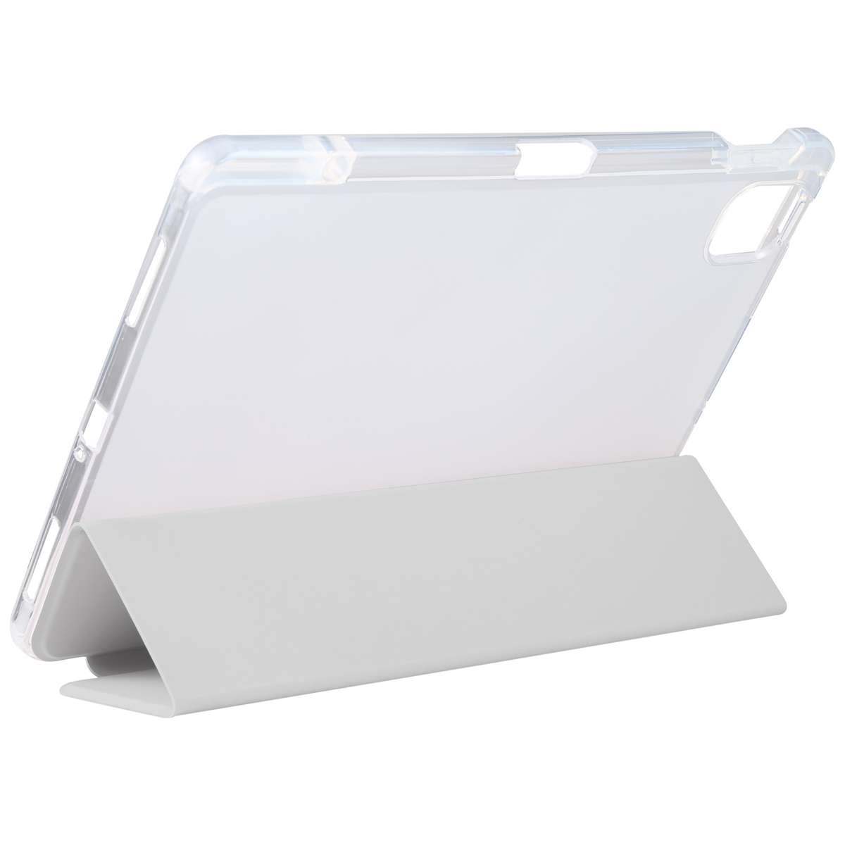 For Xiaomi Mi Pad 5 Pen Slot Transparent Back Cover Leather Tablet Case(Grey)