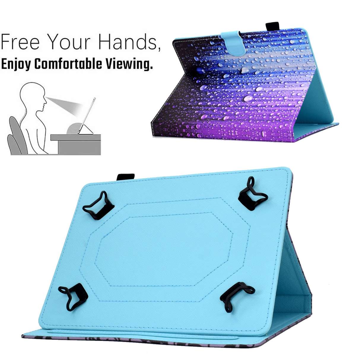 For 7 inch Tablet Electric Pressed TPU Leather Tablet Case(Water Droplets)