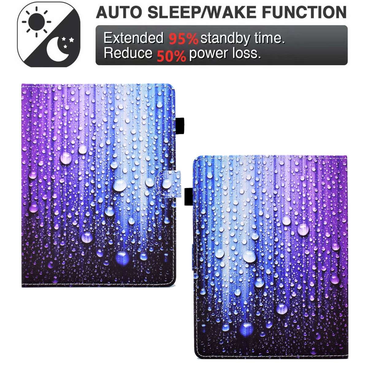 For 7 inch Tablet Electric Pressed TPU Leather Tablet Case(Water Droplets)