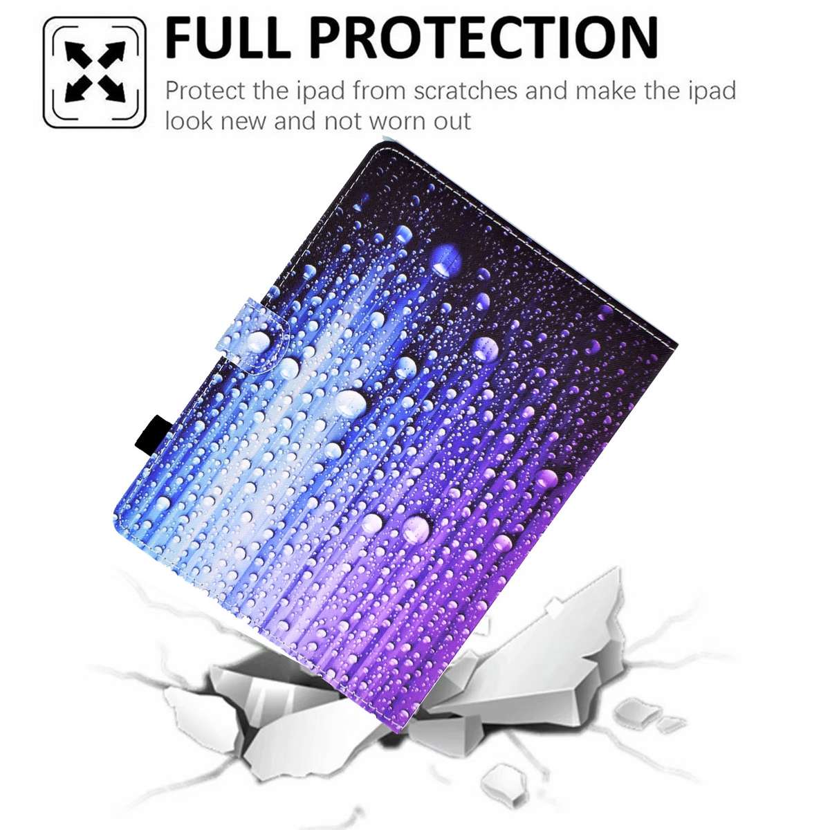 For 7 inch Tablet Electric Pressed TPU Leather Tablet Case(Water Droplets)