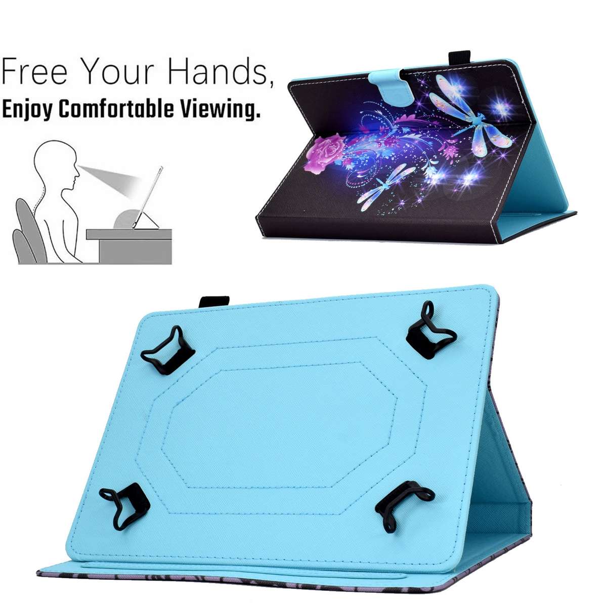 For 7 inch Tablet Electric Pressed TPU Leather Tablet Case(Butterfly)