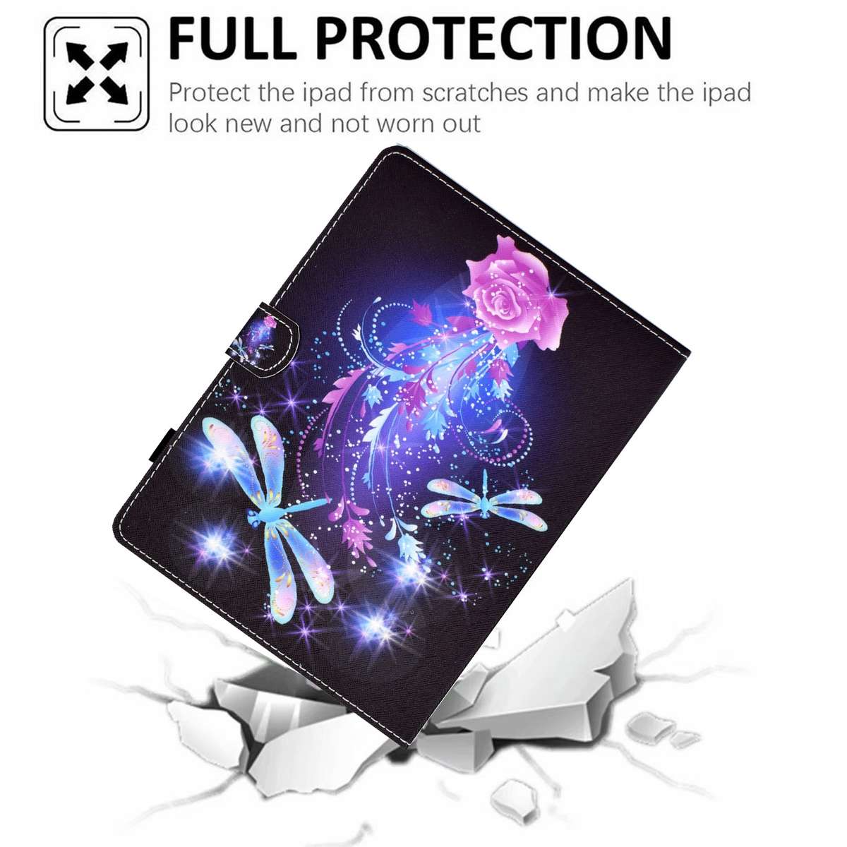 For 7 inch Tablet Electric Pressed TPU Leather Tablet Case(Butterfly)