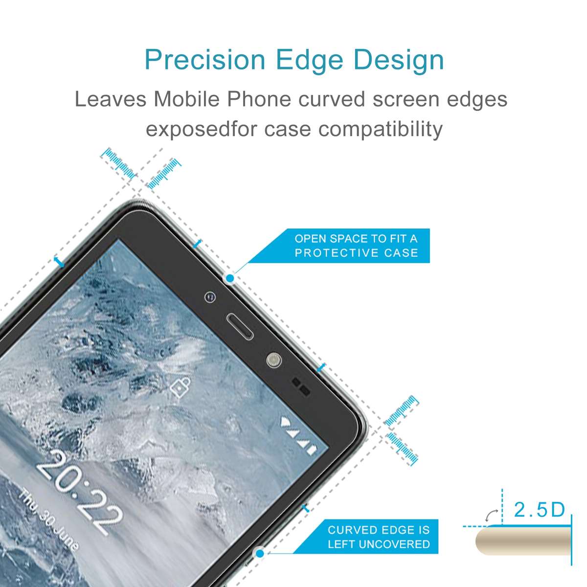 10 PCS 0.26mm 9H 2.5D Tempered Glass Film For Nokia C2 2nd Edition