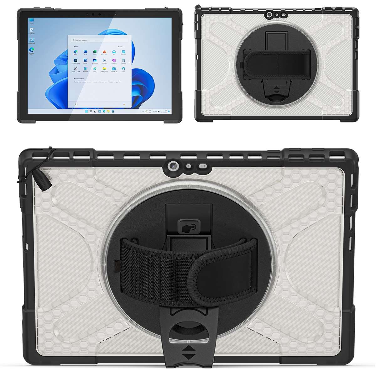 For MicroSoft Surface Pro 4 / 5 / 6 / 7 TPU + PC Tablet Case(Transparent)
