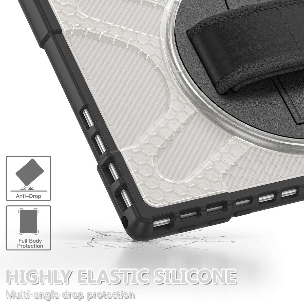 For MicroSoft Surface Pro 4 / 5 / 6 / 7 TPU + PC Tablet Case(Transparent)