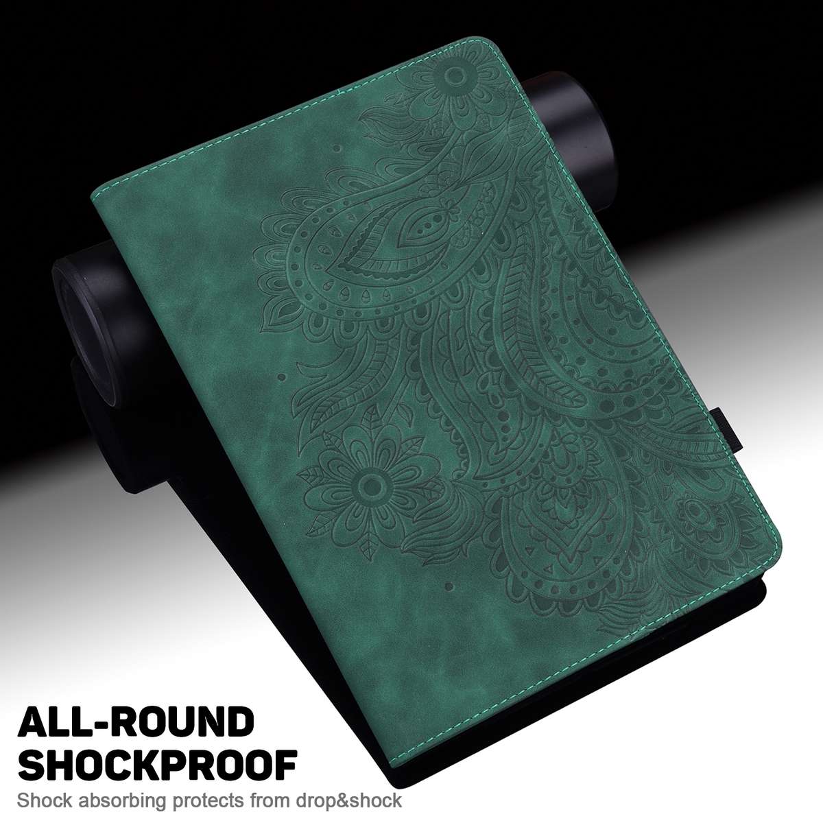 For OPPO Realme Pad 10.4 inch Peacock Embossed Pattern TPU + PU Leather Tablet Case(Green)