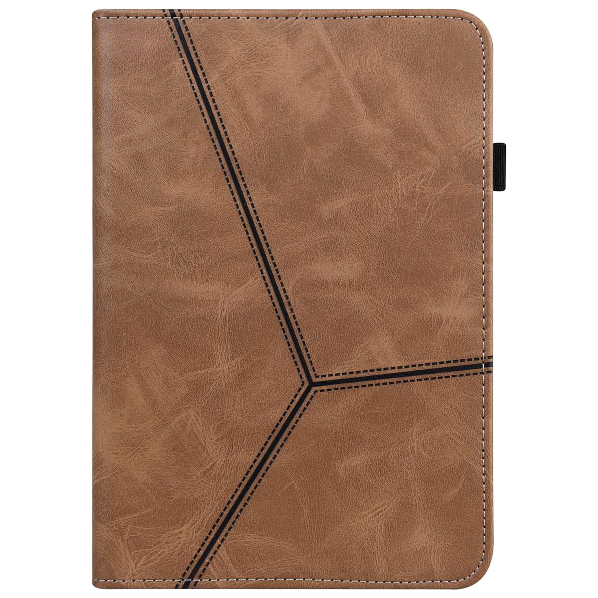 For Lenovo Tab K10 / M10 Plus / M10 FHD Plus Solid Color Embossed Striped Leather Case(Brown)
