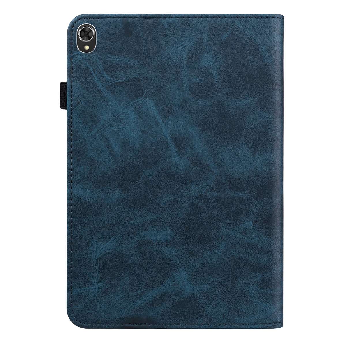 For Lenovo Tab K10 / M10 Plus / M10 FHD Plus Solid Color Embossed Striped Leather Case(Blue)