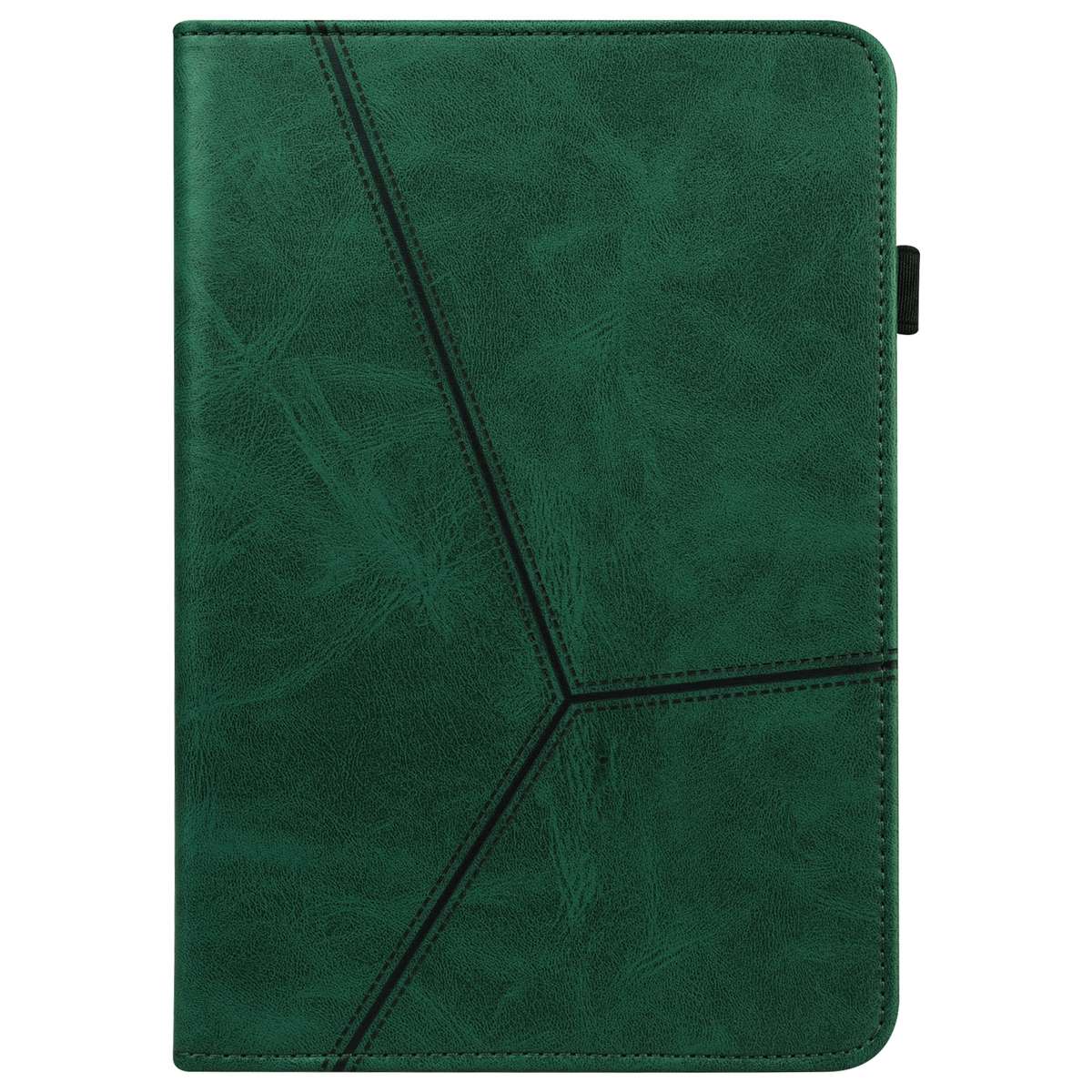 For Lenovo Tab K10 / M10 Plus / M10 FHD Plus Solid Color Embossed Striped Leather Case(Green)