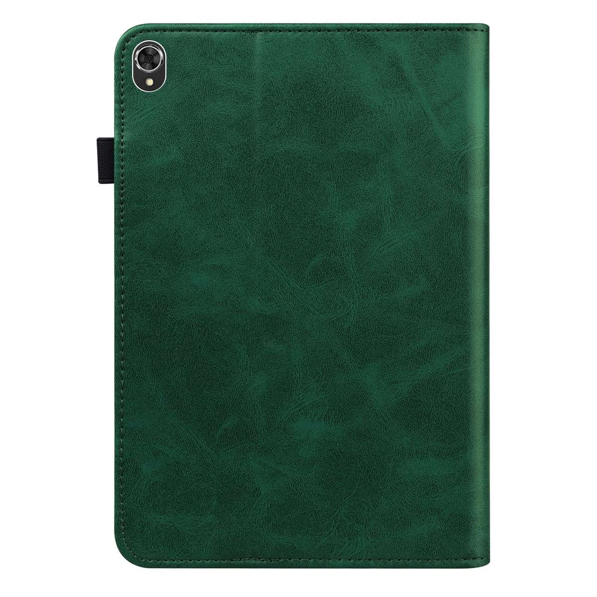 For Lenovo Tab K10 / M10 Plus / M10 FHD Plus Solid Color Embossed Striped Leather Case(Green)