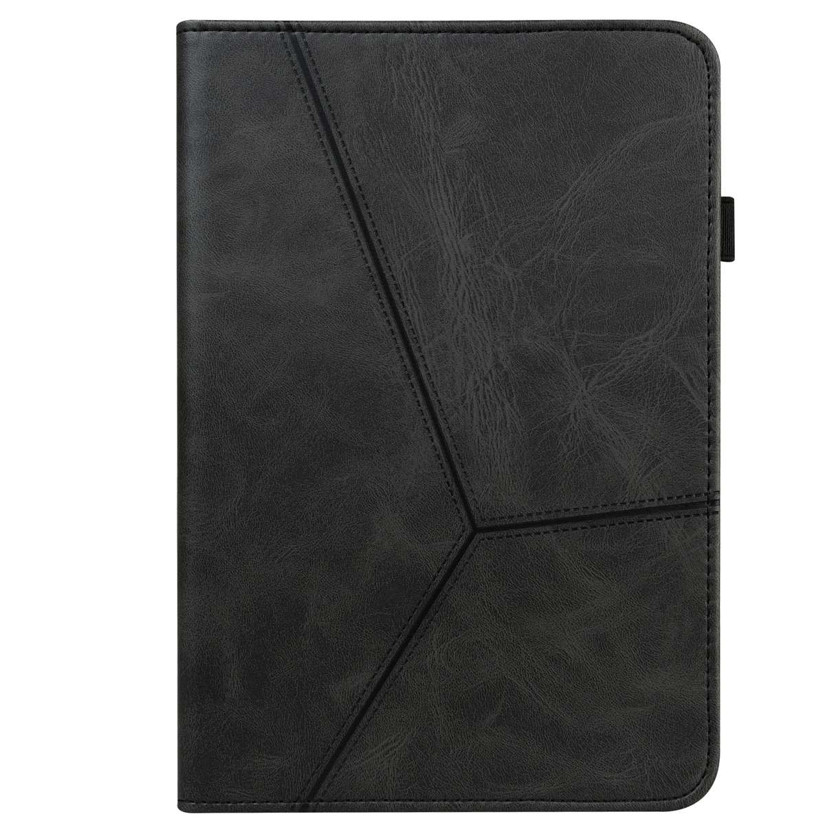 For Lenovo Tab K10 / M10 Plus / M10 FHD Plus Solid Color Embossed Striped Leather Case(Black)