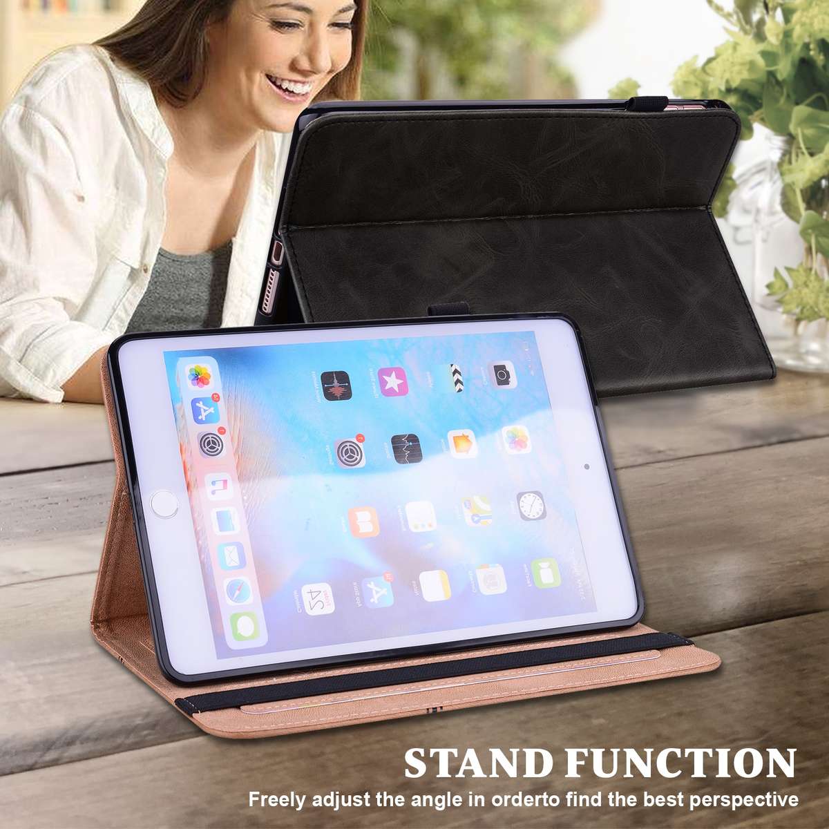 For Lenovo Tab K10 / M10 Plus / M10 FHD Plus Solid Color Embossed Striped Leather Case(Black)