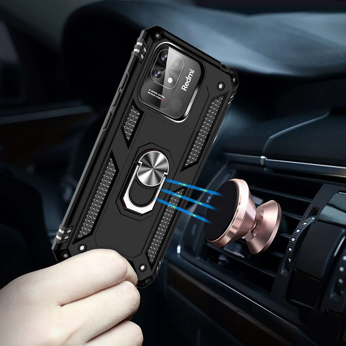 For OPPO A54s Magnetic Closure Leather Phone Case(Black)