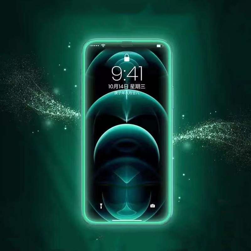 For iPhone 13 mini 25pcs Luminous Shatterproof Airbag Tempered Glass Film