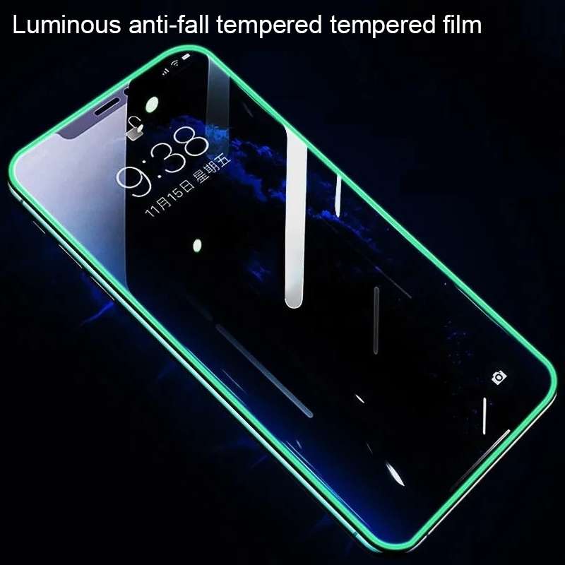 For iPhone 13 mini 25pcs Luminous Shatterproof Airbag Tempered Glass Film