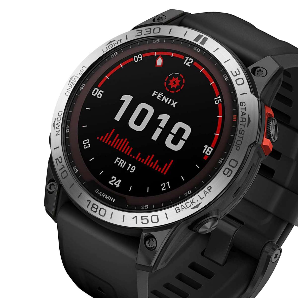 Smartwatch Dial Bezel Ring Cover For Garmin Fenix 7X(Silver Ring Grey Characters)