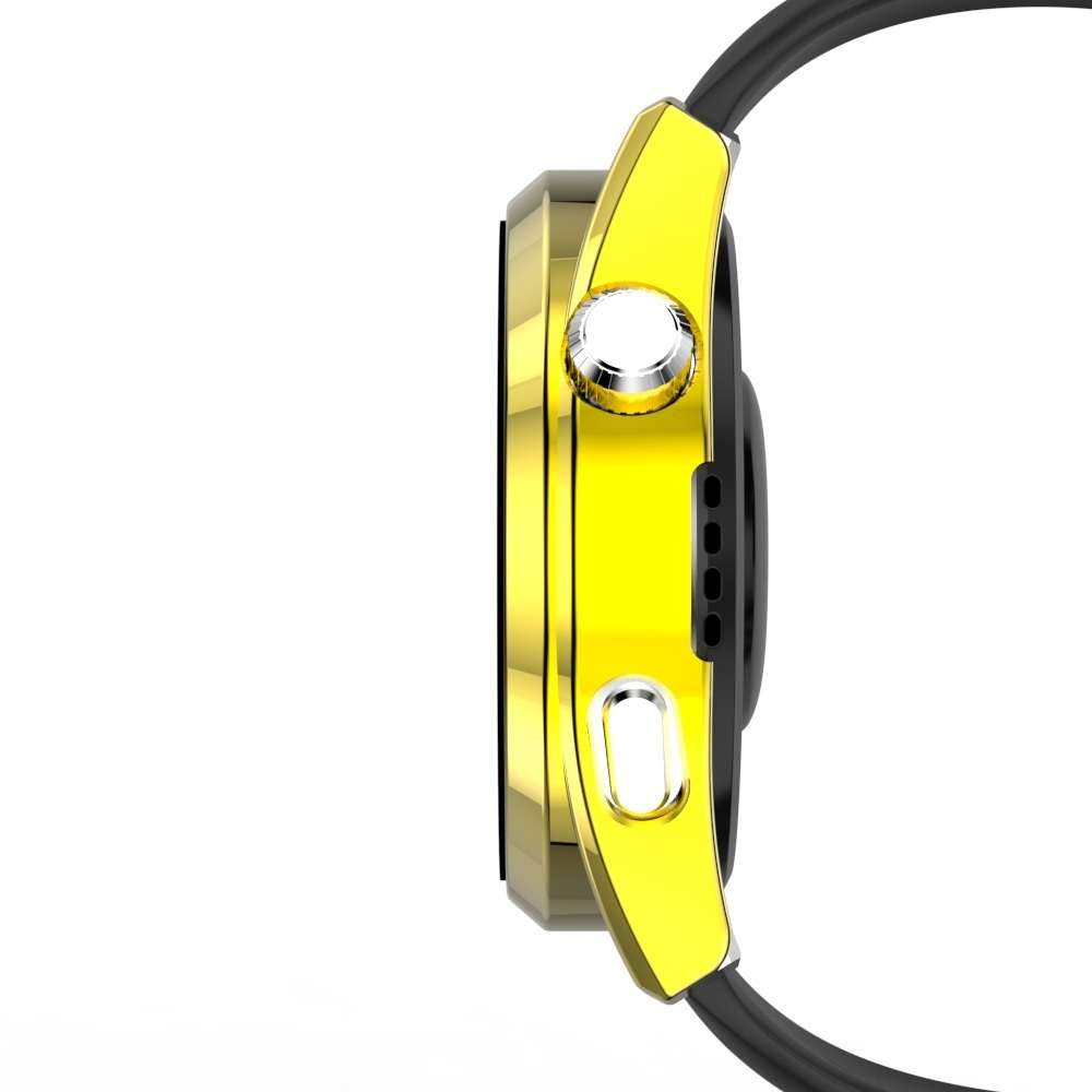 For Huawei Watch 3 Pro Scale Electroplated PC + Tempered Glass Watch Case(Gold)