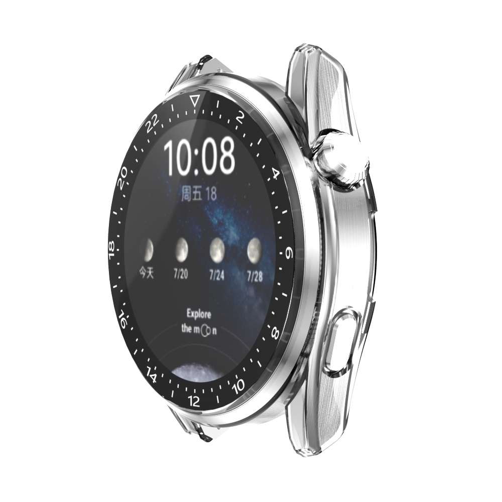 For Huawei Watch 3 Pro Scale Electroplated PC + Tempered Glass Watch Case(Transparent)