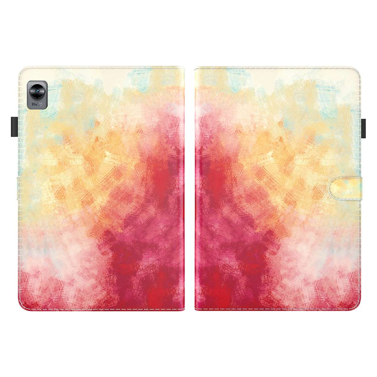 For OPPO Realme Pad mini 8.7 inch Watercolor Pattern Flip Leather Tablet Case(Spring Cherry)