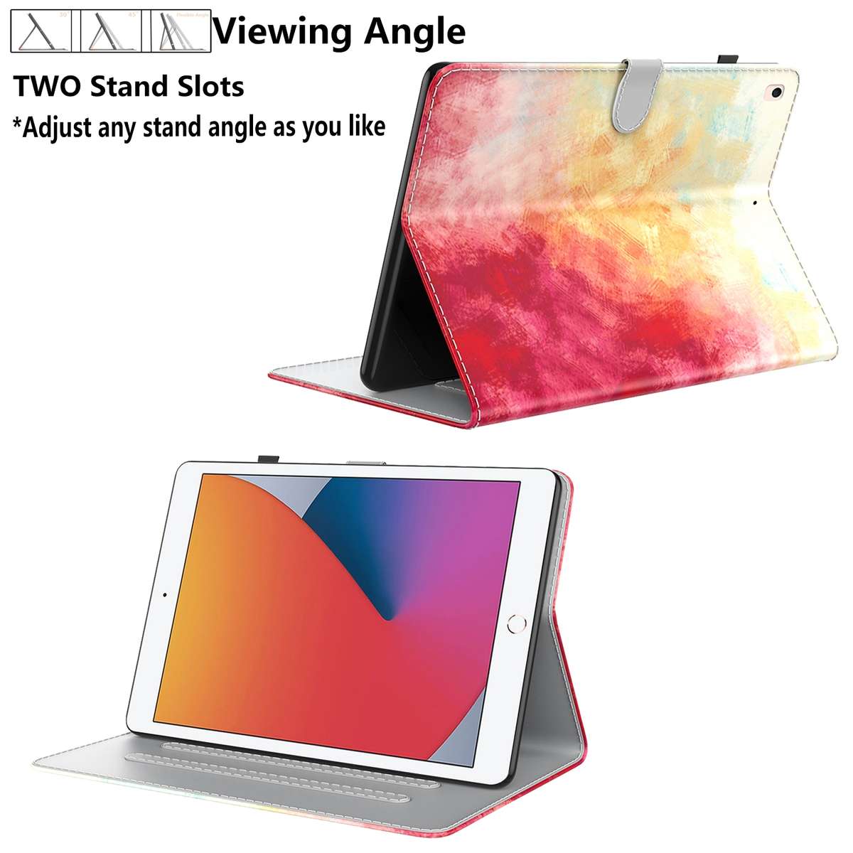 For OPPO Realme Pad mini 8.7 inch Watercolor Pattern Flip Leather Tablet Case(Spring Cherry)