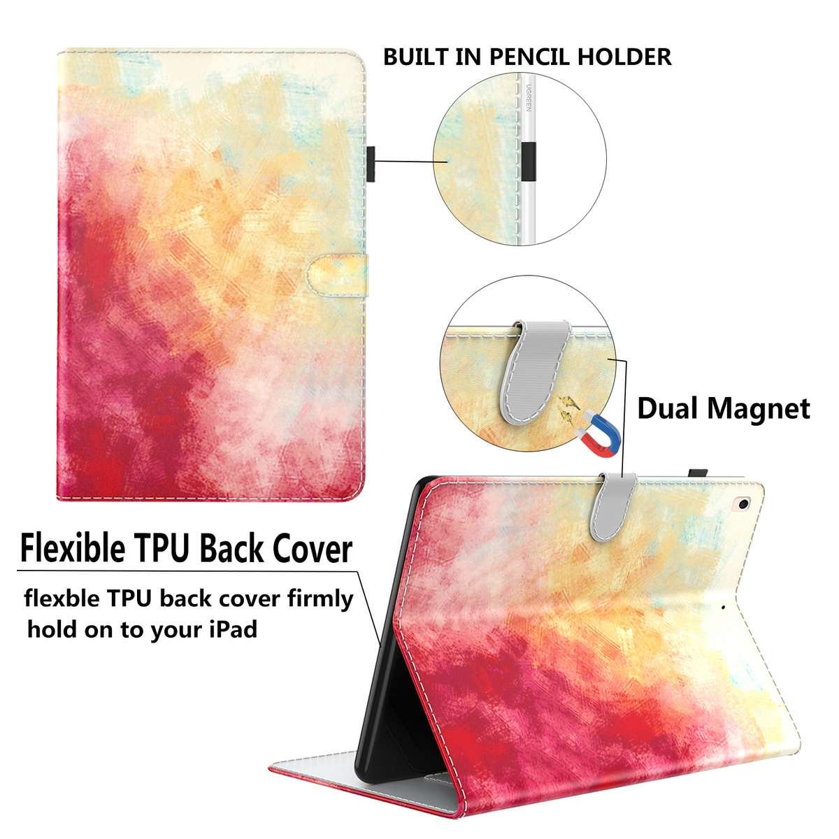 For OPPO Realme Pad mini 8.7 inch Watercolor Pattern Flip Leather Tablet Case(Spring Cherry)