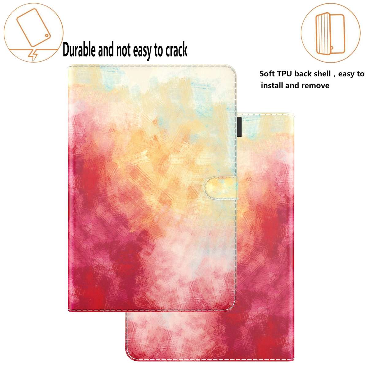 For OPPO Realme Pad mini 8.7 inch Watercolor Pattern Flip Leather Tablet Case(Spring Cherry)
