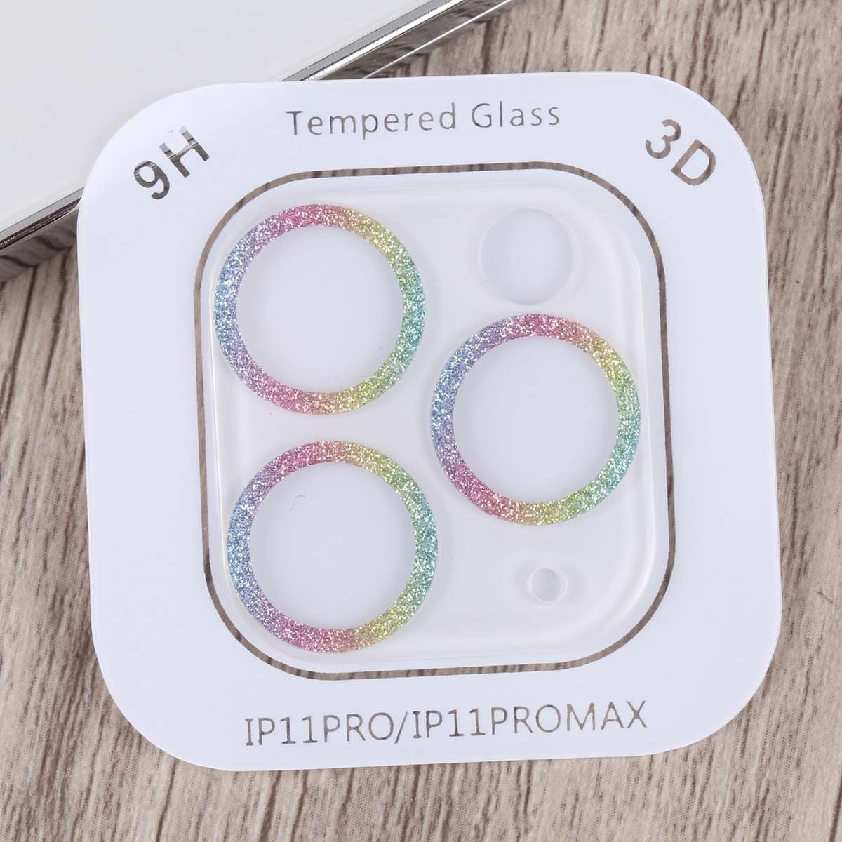 Glitter Ring Tempered Glass Camera Lens Film For iPhone 11 Pro / 11 Pro Max(Colorful)