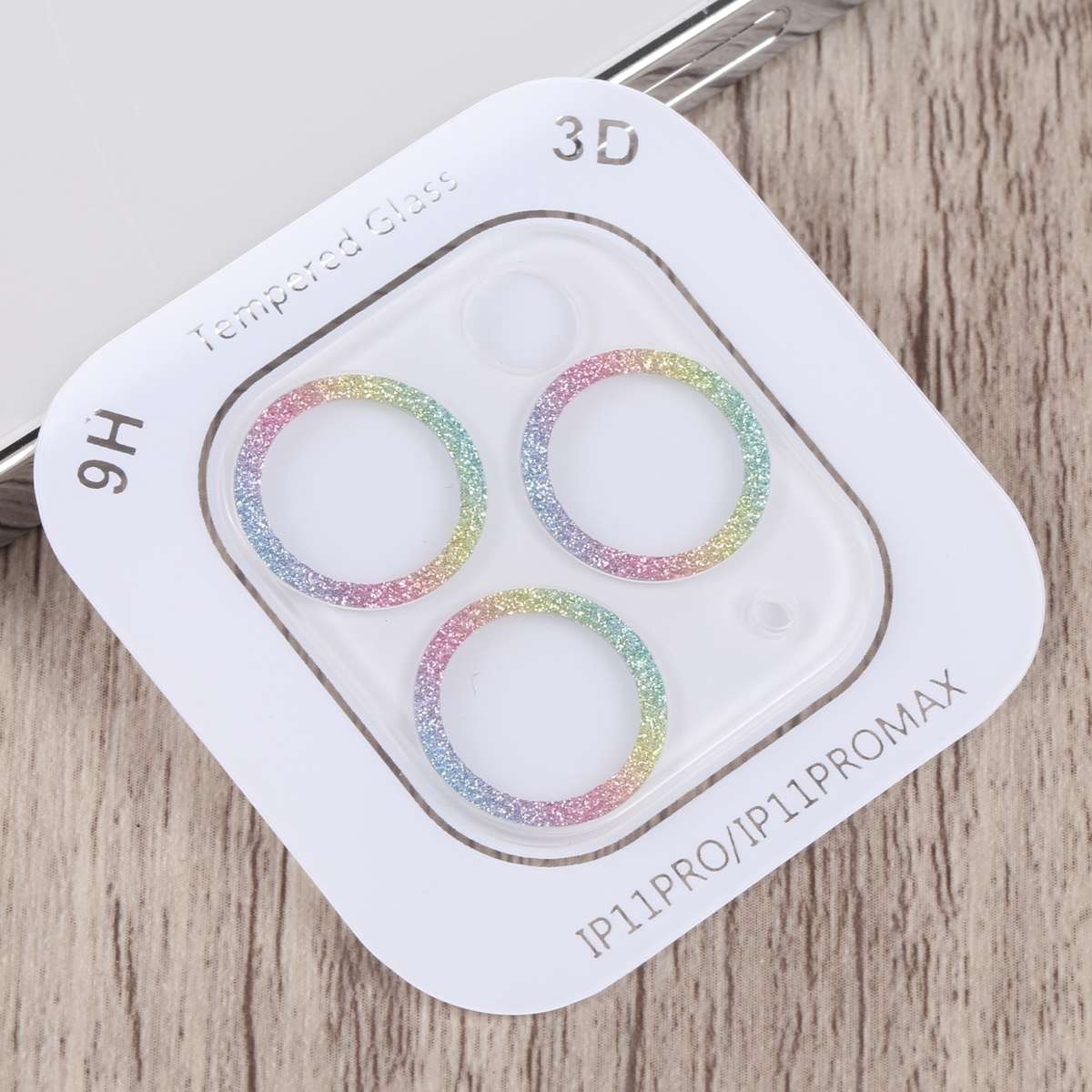 Glitter Ring Tempered Glass Camera Lens Film For iPhone 11 Pro / 11 Pro Max(Colorful)