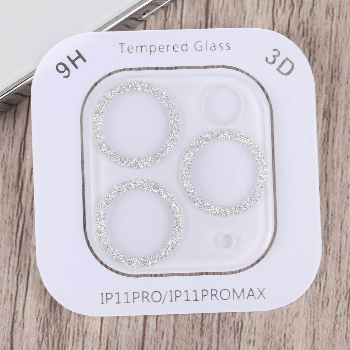 Glitter Ring Tempered Glass Camera Lens Film For iPhone 11 Pro / 11 Pro Max(Silver)