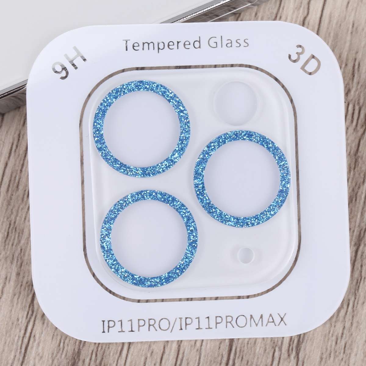Glitter Ring Tempered Glass Camera Lens Film For iPhone 11 Pro / 11 Pro Max(Blue)