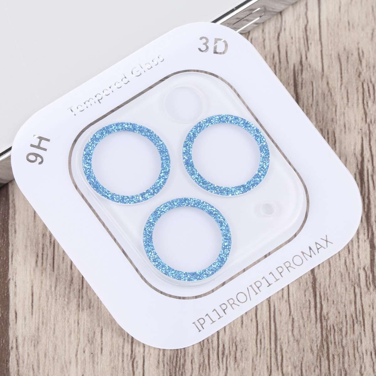 Glitter Ring Tempered Glass Camera Lens Film For iPhone 11 Pro / 11 Pro Max(Blue)