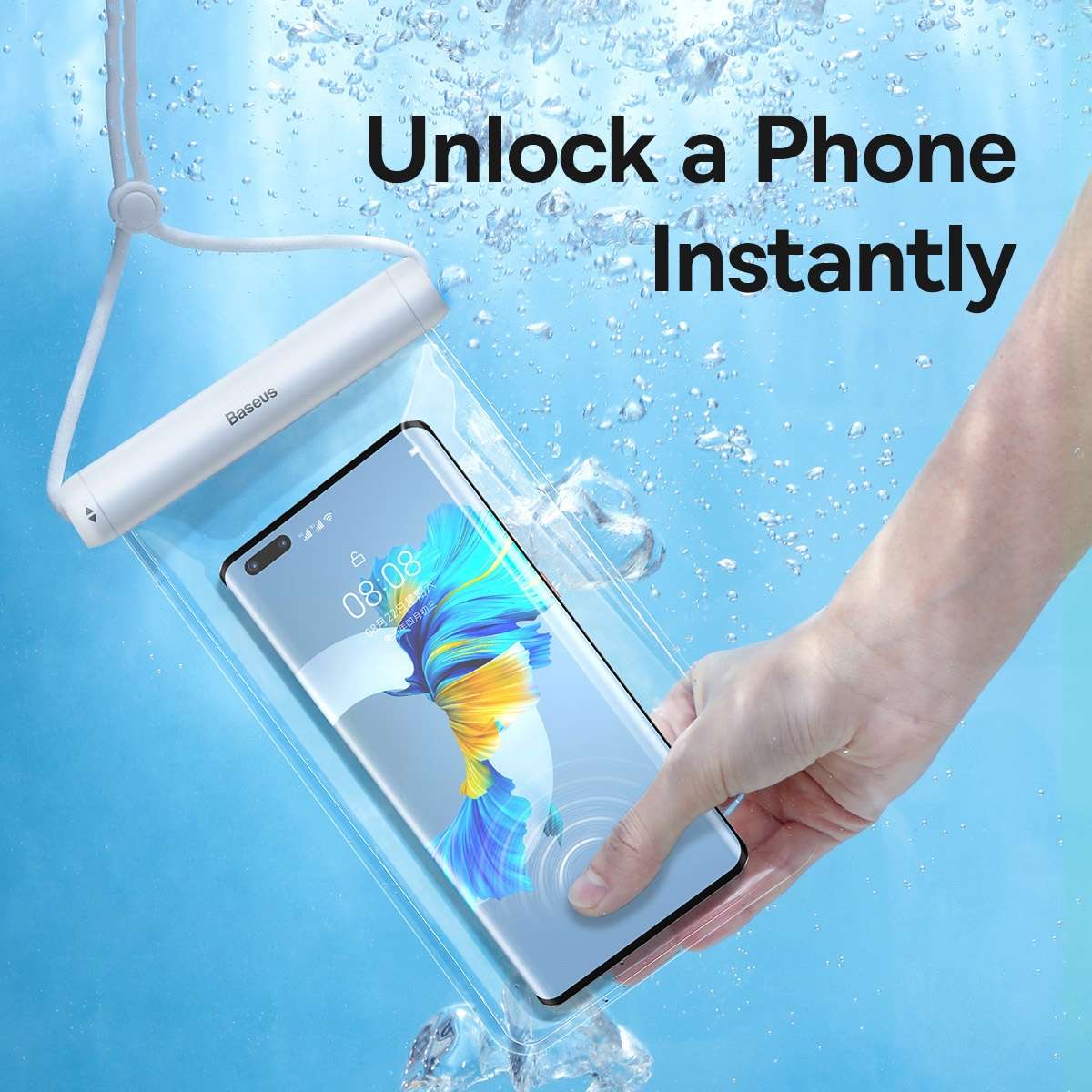 Baseus FMYT000002 Cylinder Slide-cover Waterproof Phone Bag Pro(White)