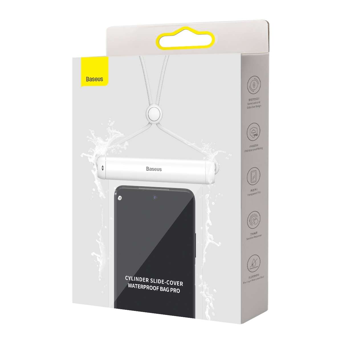 Baseus FMYT000002 Cylinder Slide-cover Waterproof Phone Bag Pro(White)