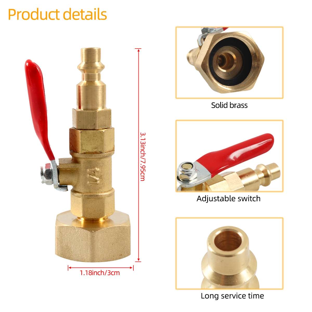 A6862 RV Female Thread 1/4 Drain Fitting Adapter with Storage Bag