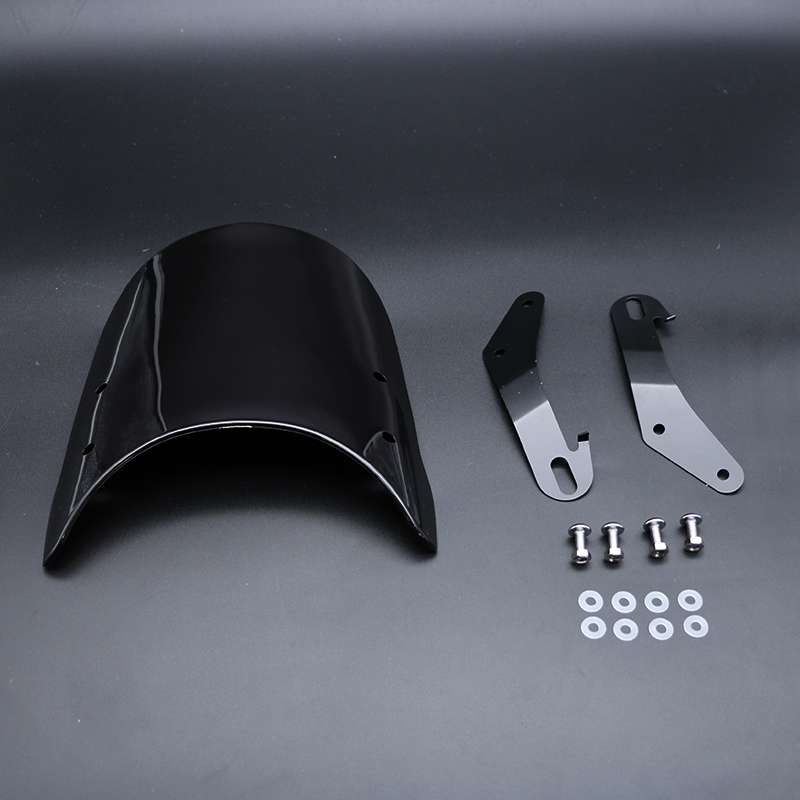 XRL-456120 Motorcycle 5-7 inch Headlight Retro Windshield(Black)