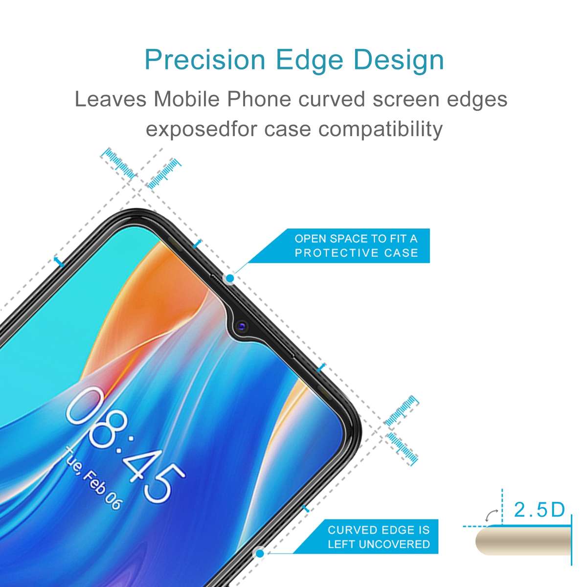 50 PCS 0.26mm 9H 2.5D Tempered Glass Film For Tecno Spark 9 Pro
