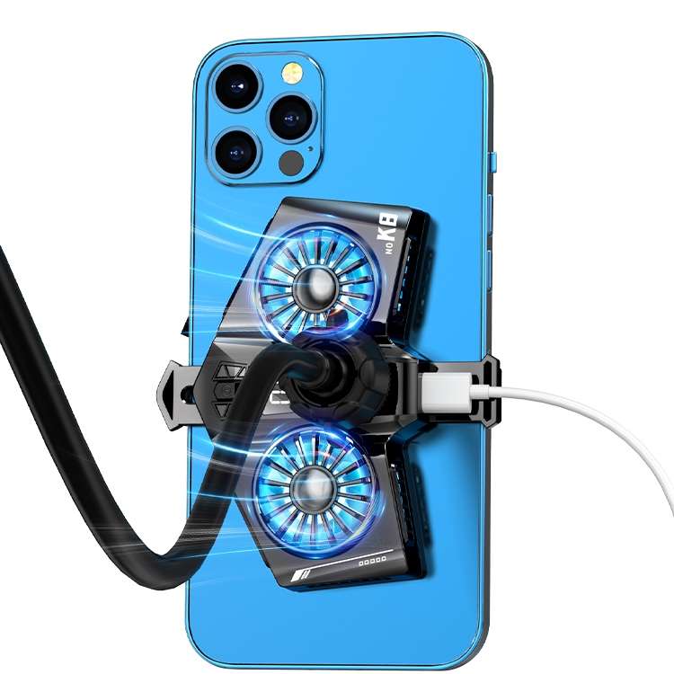 K8 Twin Turbo Semiconductor Mobile Phone Dedicated Back Clip Radiator(Gun Color)