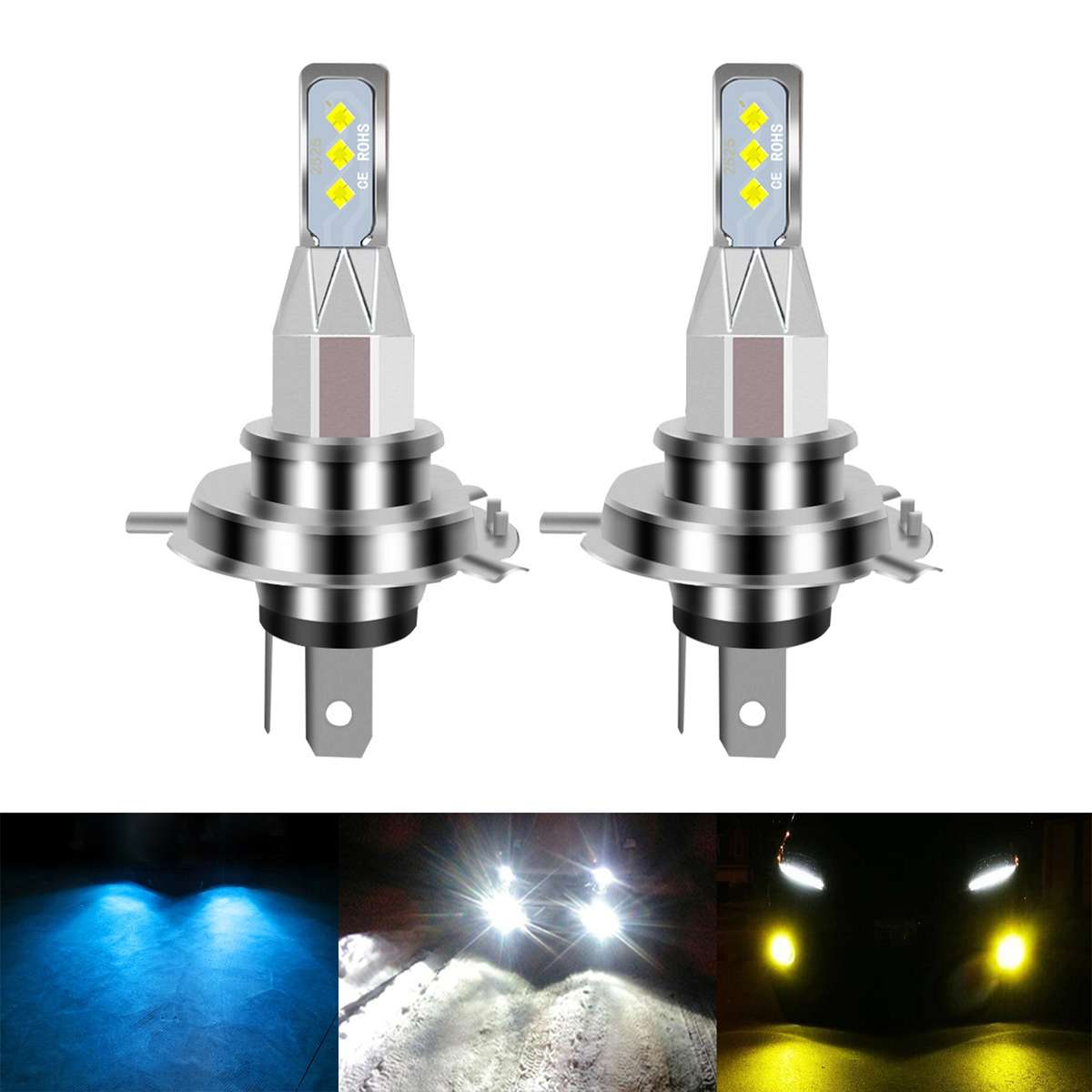 1 Pair H4 DC 12V-24V 12W 1800LM Car LED Fog Light(White Light)