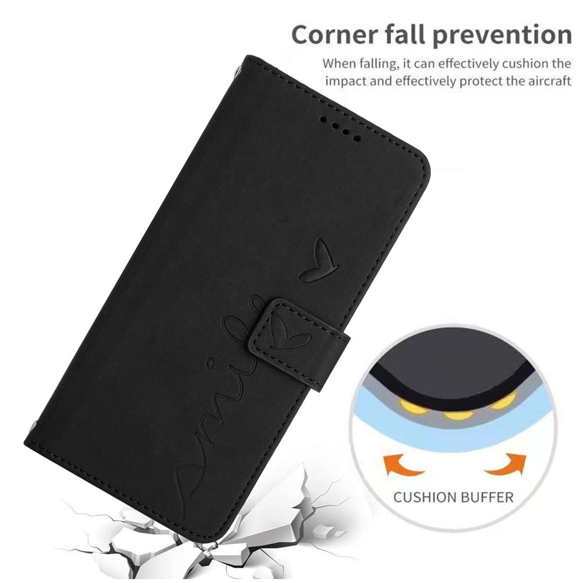 For Tecno Camon 17 Pro/Camon 17P Skin Feel Heart Pattern Leather Phone Case(Black)