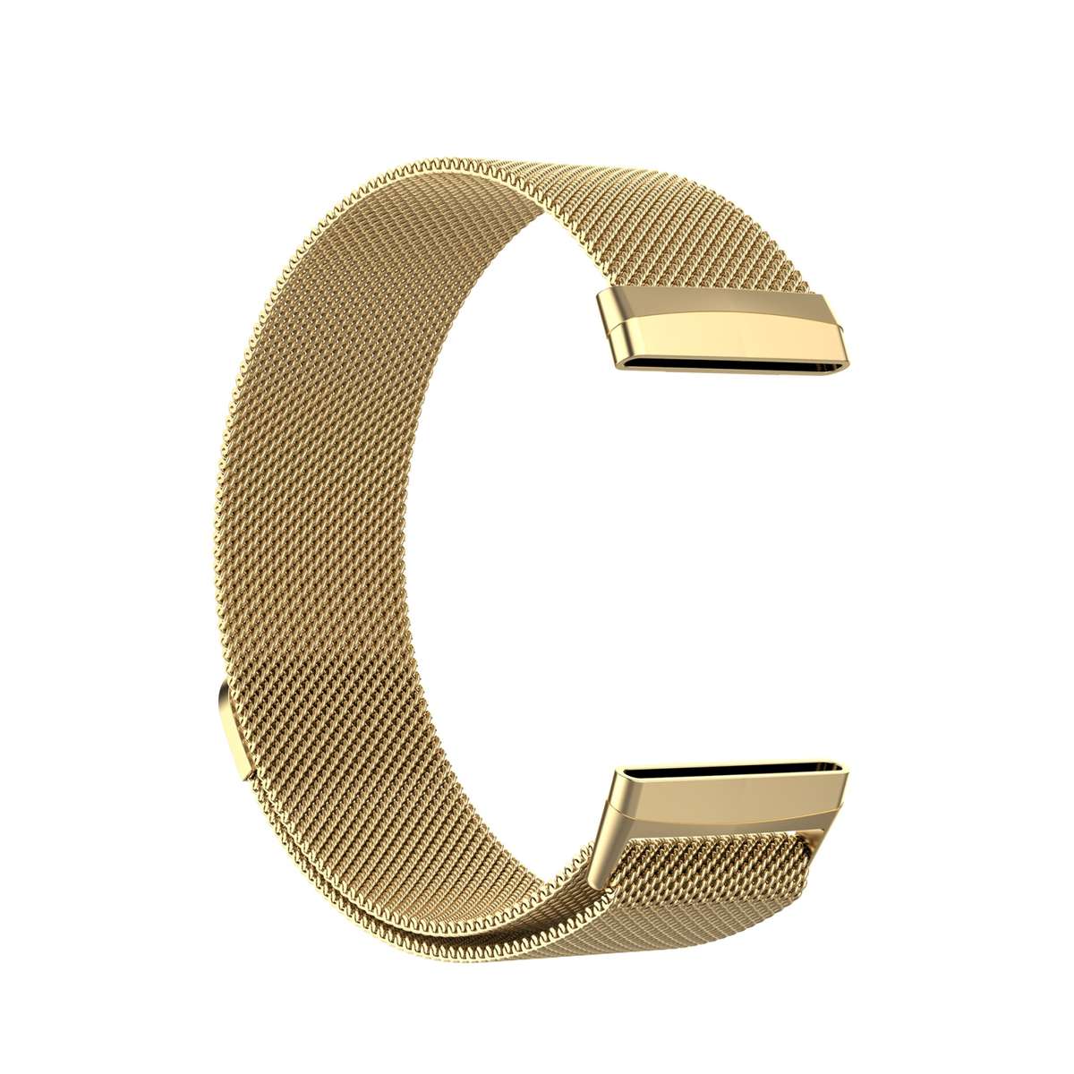 For Fitbit Versa 4 / 3 Milanese Magnetic Metal Weave Watchband, Large Size(Gold)