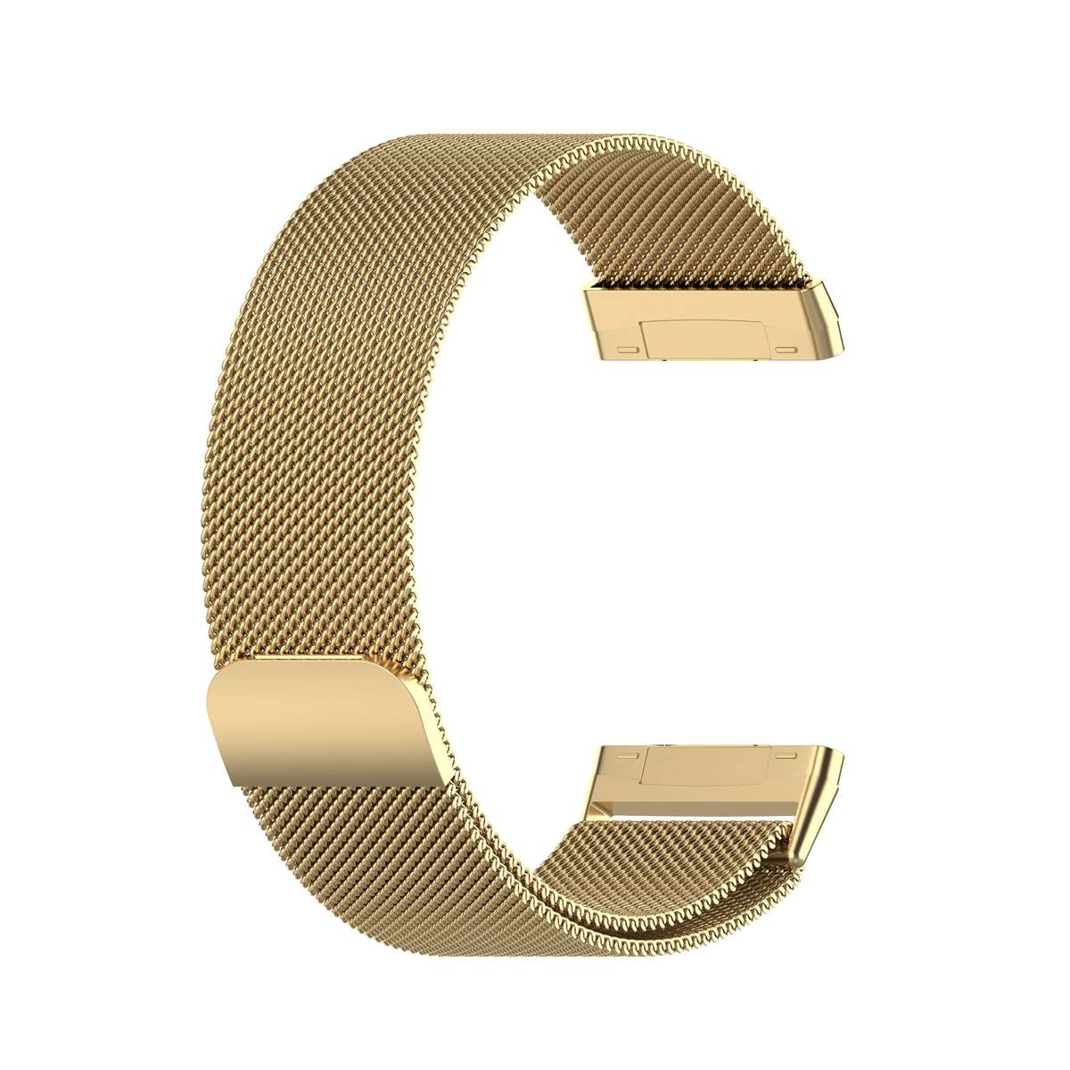 For Fitbit Versa 4 / 3 Milanese Magnetic Metal Weave Watchband, Large Size(Gold)
